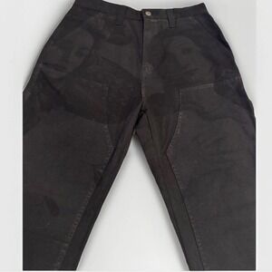 Stussy  Venus Y2K Black 100% Cotton Work Pants‎  Jeans Double Knee Black Size 29